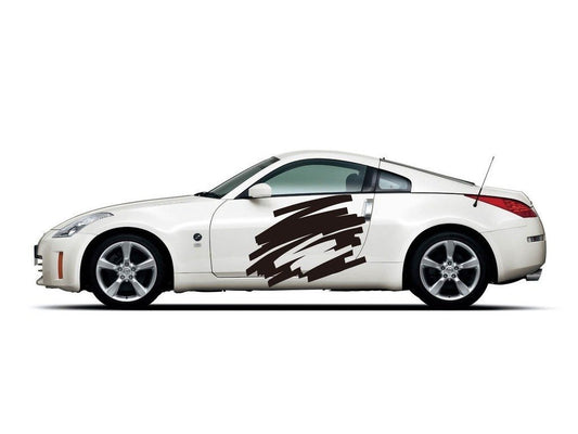 Picniva sty416 Racing Car Body Side Stripes Sticker Decal 2 Pcs
