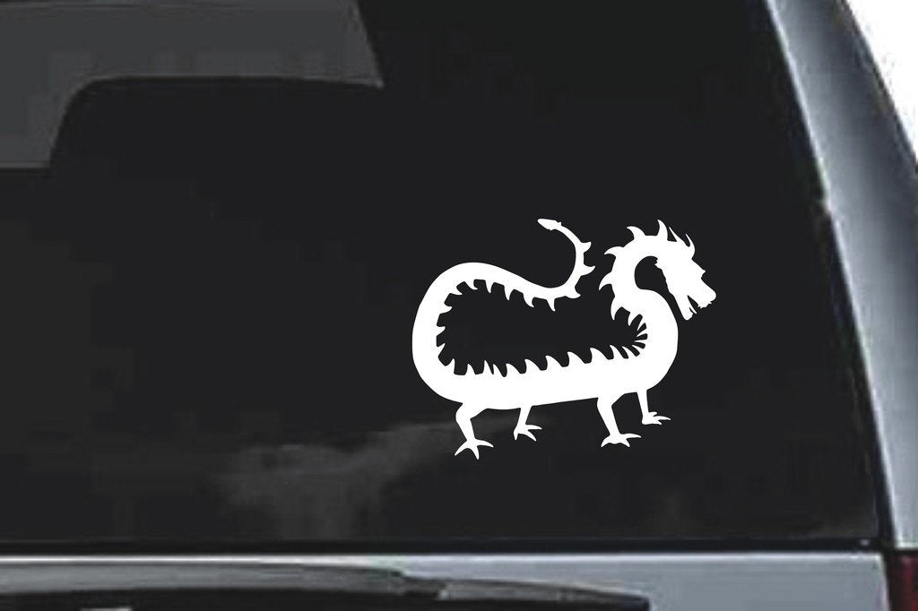 Picniva Orient Dragon Sty3 Vinyl Car Window Decal, Approx 5 in