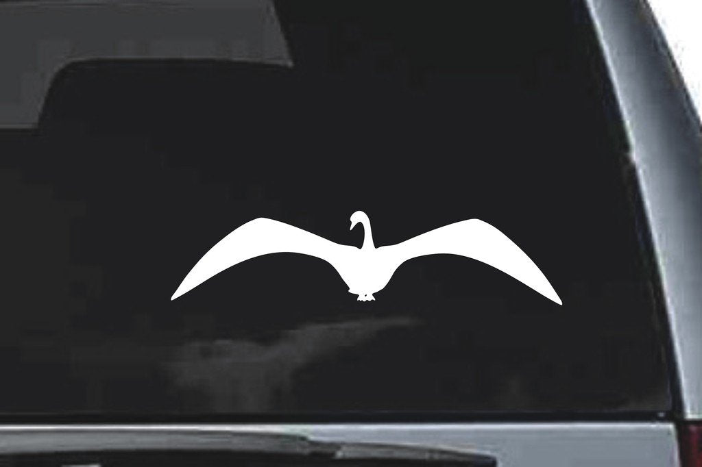 Picniva Swan Sty8 Vinyl Car Window Decal, Approx 5 in