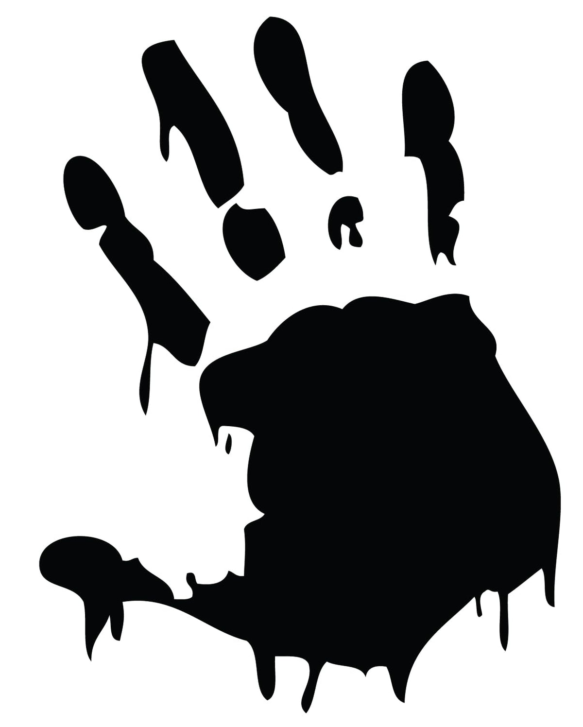 Decaltor Zombie Bloody Handprint Vinyl Decal, Laptop Sticker