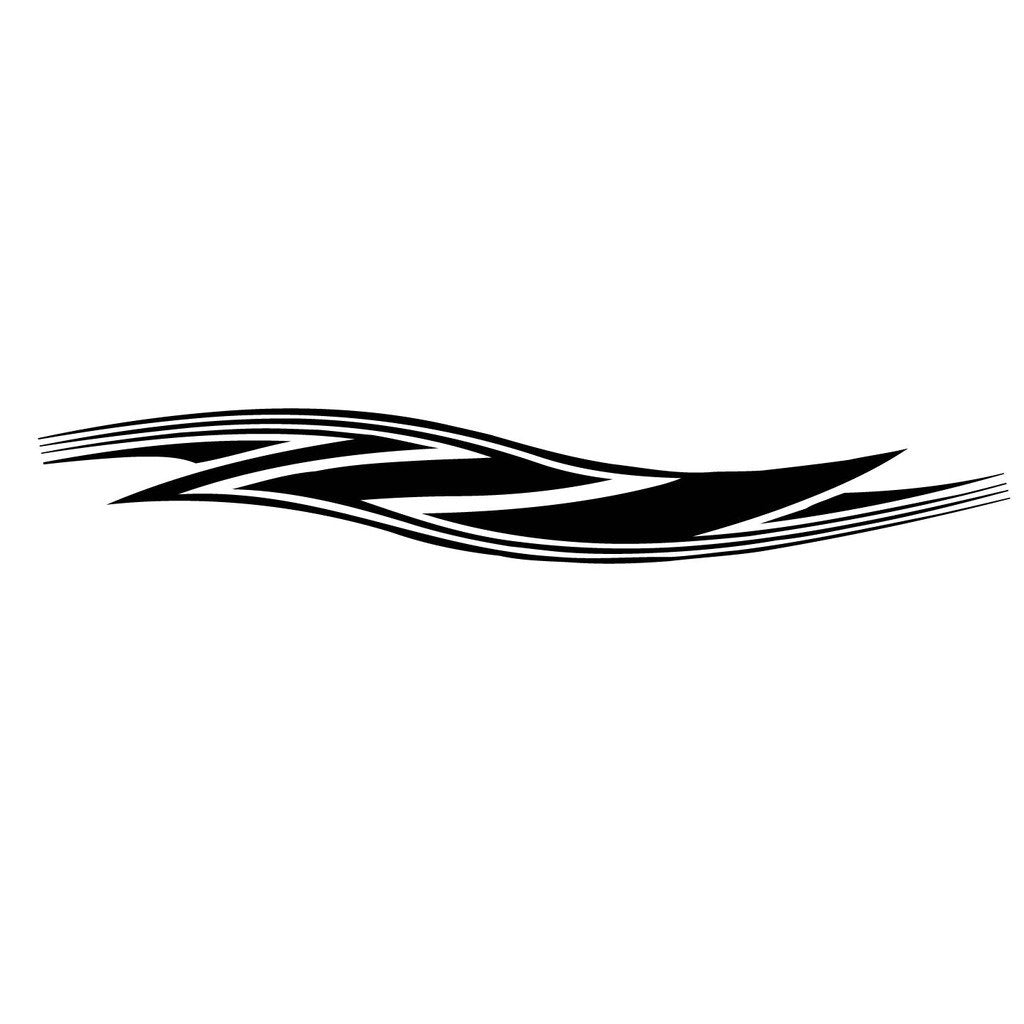 Picniva Layered Sweeping Lines Vinyl Car Body Side Decals, Two Pack
