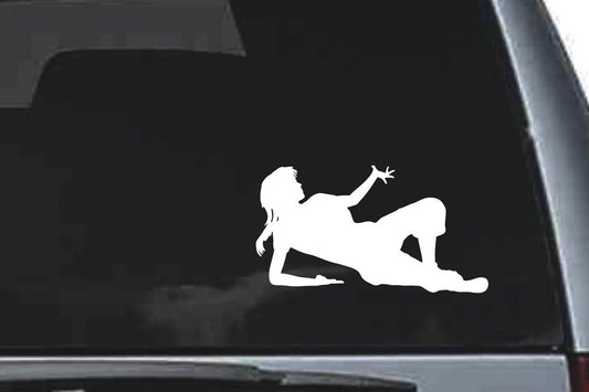 Picniva Reclining Figure Sty2 Vinyl Car Window Decal, Approx 5 in