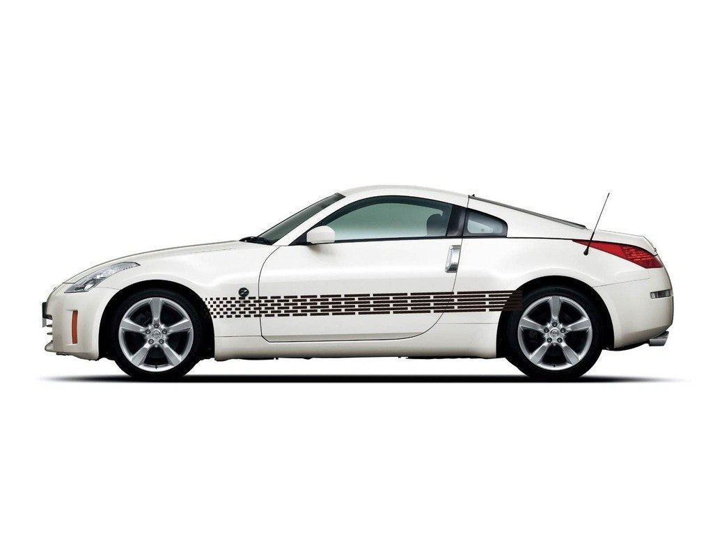 Picniva sty120 Racing Car Body Side Stripes Sticker Decal 2 Pcs