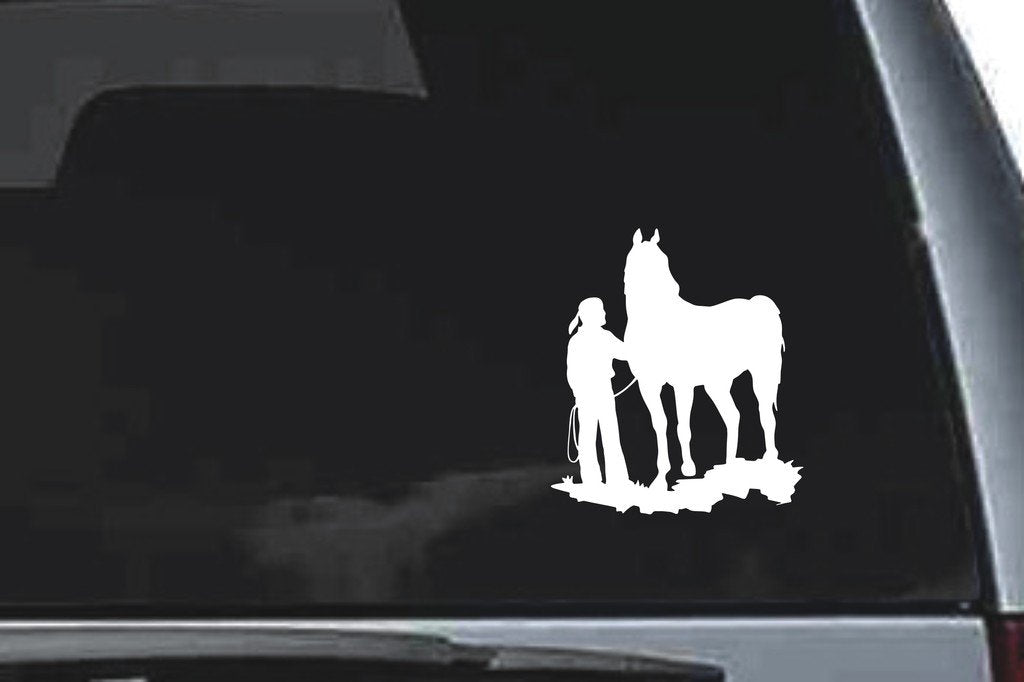 Picniva Cowgirl Sty12 Vinyl Car Window Decal, Approx 5 in