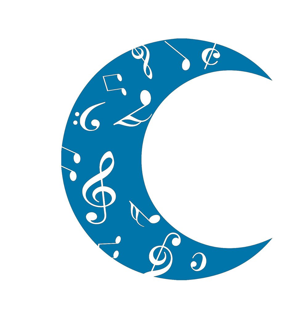 Picniva Crescent Moon Music Notes Wall Decal for Musicians