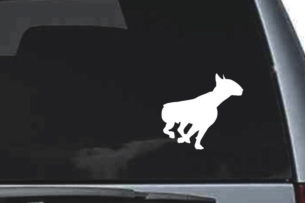 Picniva Bull Terrier Dog Sty26 Vinyl Car Window Decal, Approx 5 in