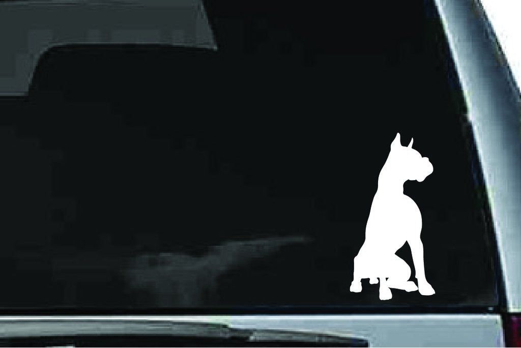 Picniva Boxer Dog Sty4 Vinyl Car Window Decal, Approx 5 in