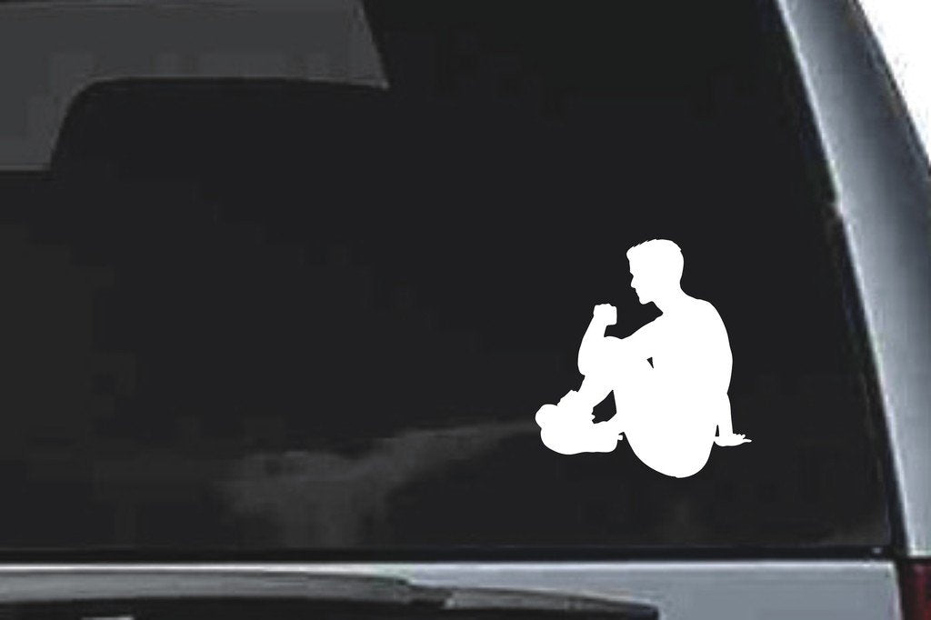 Picniva Sitting Sty4 Vinyl Car Window Decal, Approx 5 in