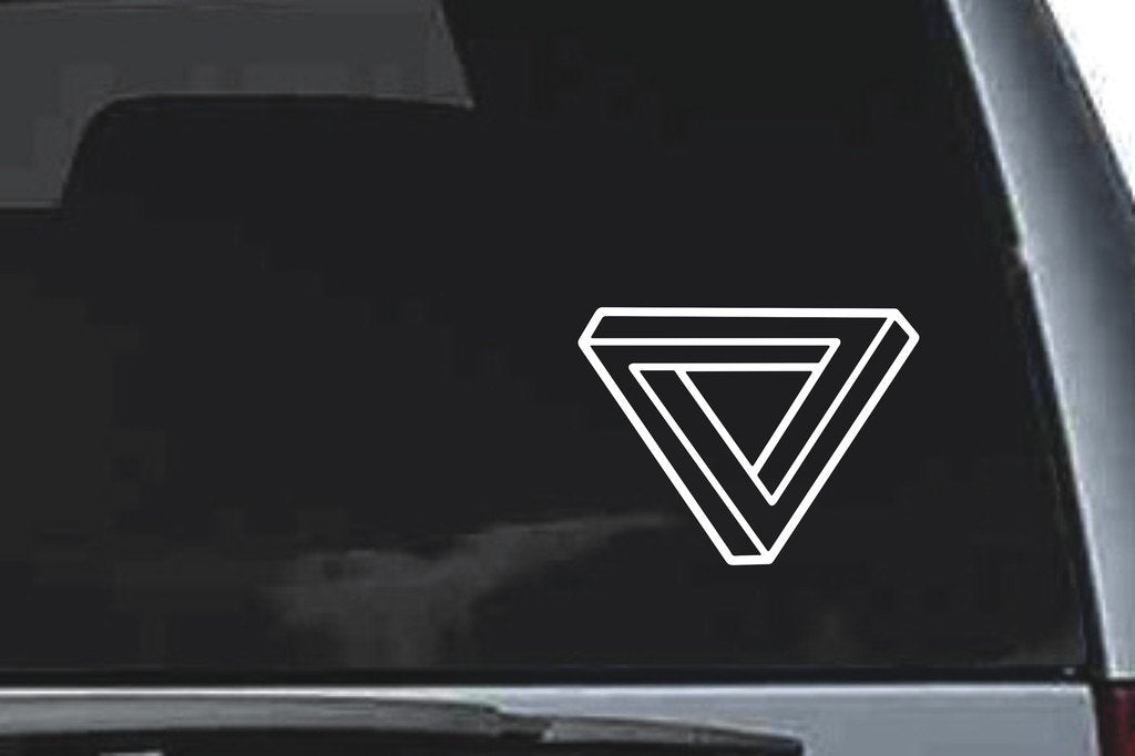 Picniva Impossible Triangle Sty112 Vinyl Car Window Decal, Approx 5 in