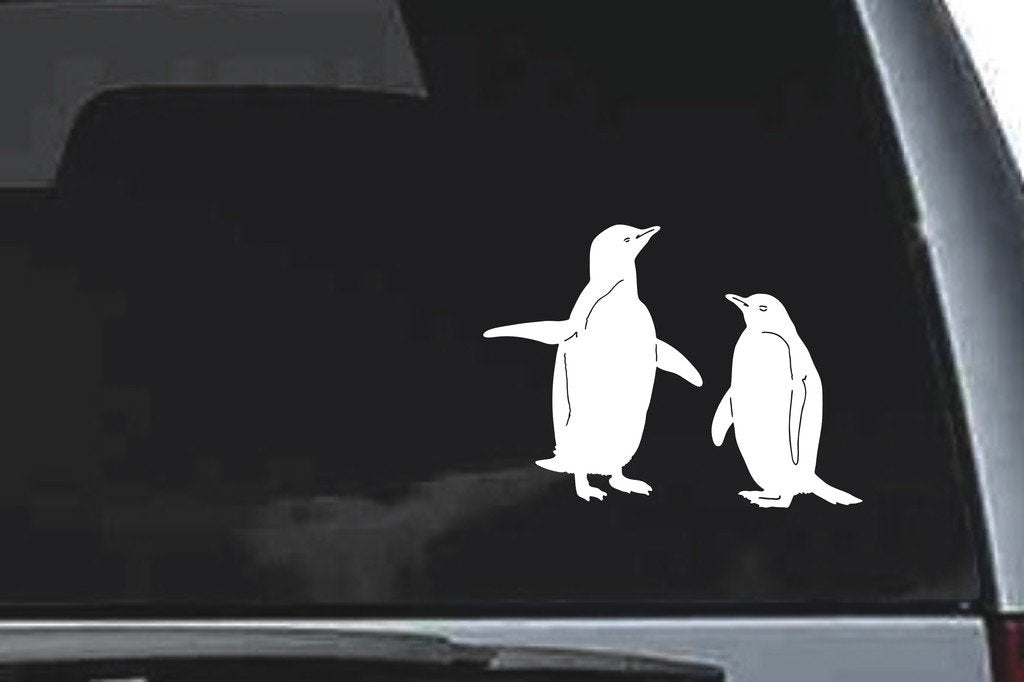 Picniva Penguin Sty1 Vinyl Car Window Decal, Approx 5 in