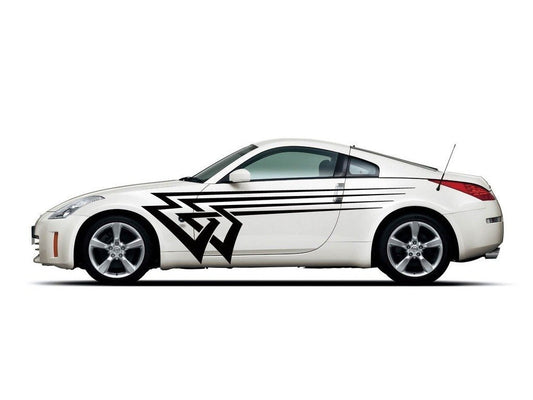 Picniva sty28 Racing Car Body Side Stripes Sticker Decal 2 Pcs