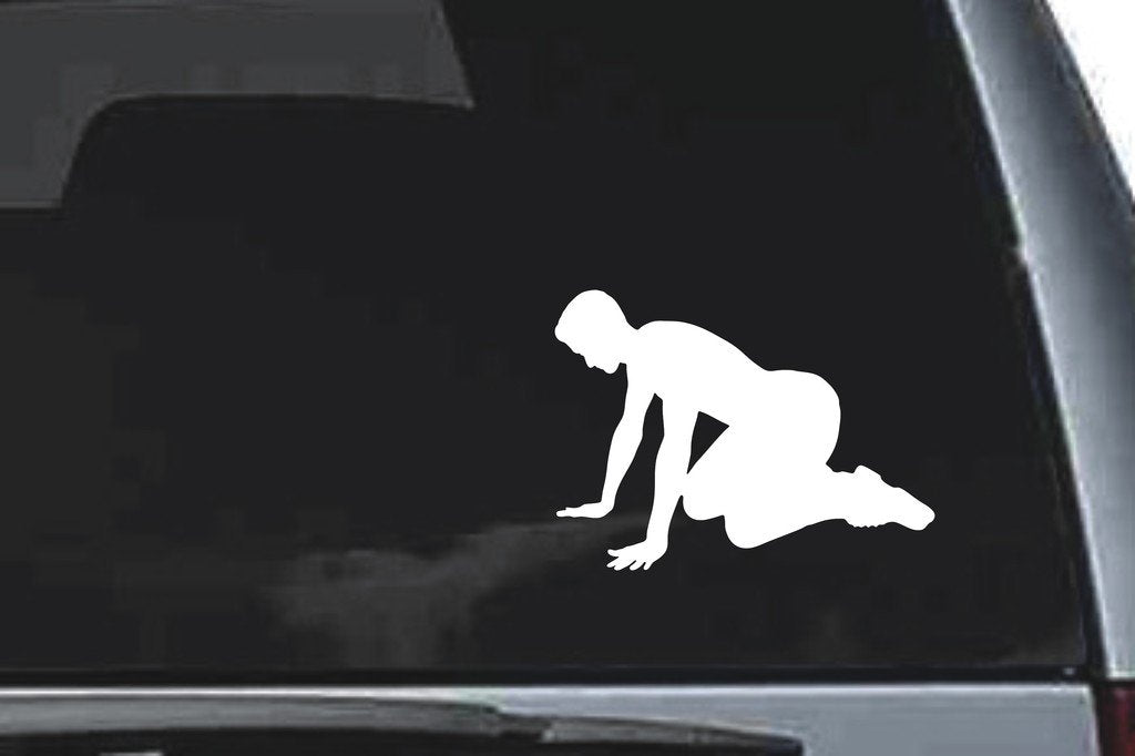 Picniva Kneeling Sty9 Vinyl Car Window Decal, Approx 5 in