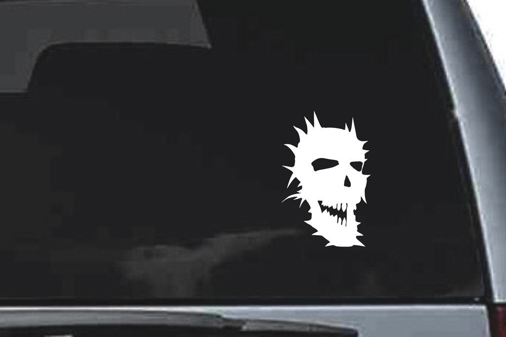 Picniva Skull Sty16a Vinyl Car Window Decal, Approx 5 in
