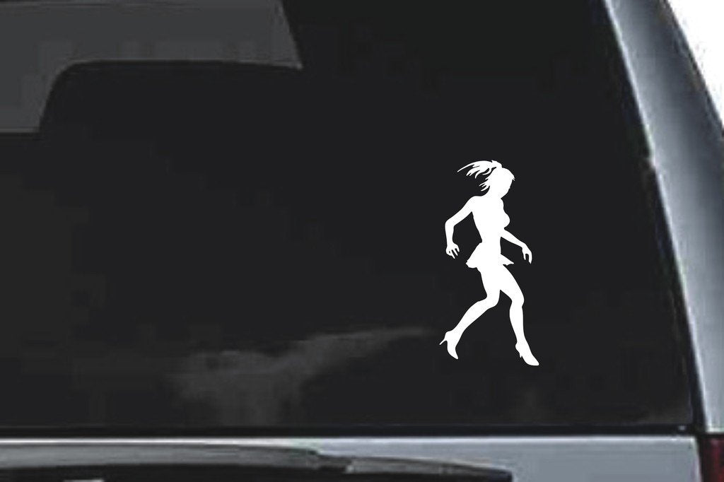 Picniva Girl Sty14 Vinyl Car Window Decal, Approx 5 in