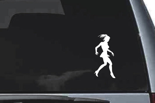 Picniva Girl Sty14 Vinyl Car Window Decal, Approx 5 in