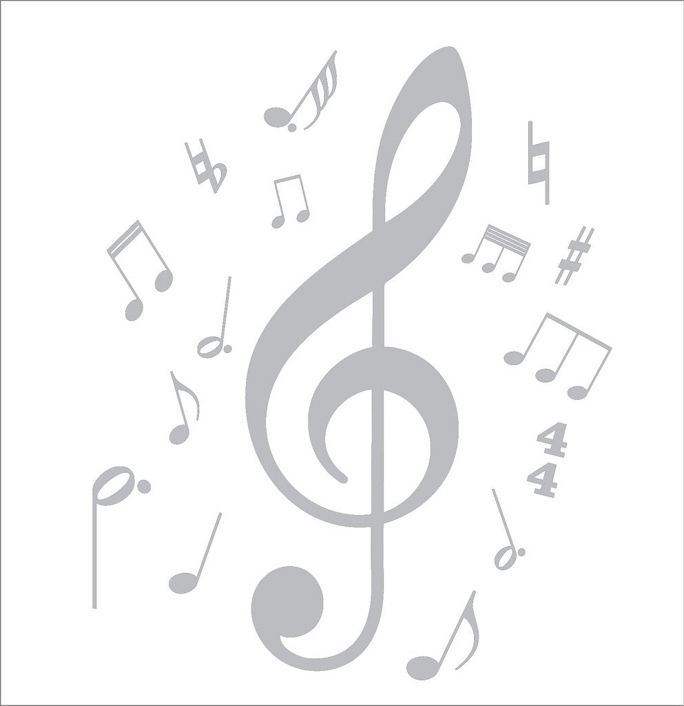 Picniva Treble Clef Music Notes Wall Decal for Musicians