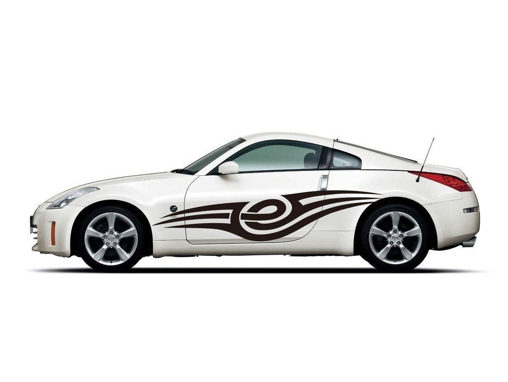Picniva sty290 Racing Car Body Side Stripes Sticker Decal 2 Pcs