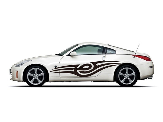 Picniva sty290 Racing Car Body Side Stripes Sticker Decal 2 Pcs