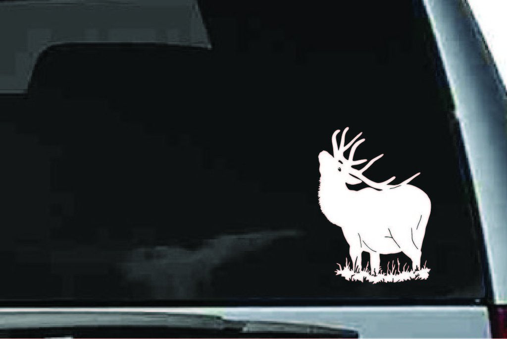 Picniva Elk Bull Sty3 Vinyl Car Window Decal, Approx 5 in