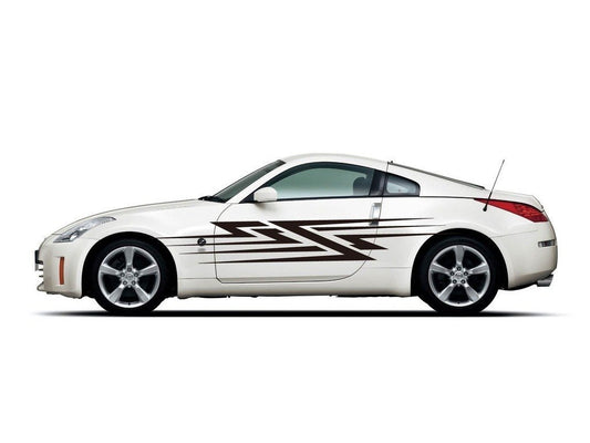 Picniva sty362 Racing Car Body Side Stripes Sticker Decal 2 Pcs