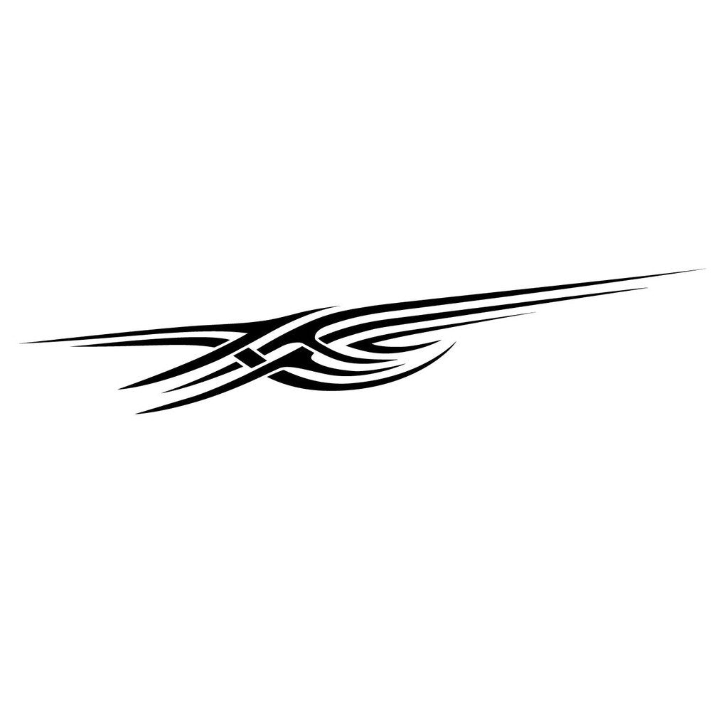 Picniva sty282 Racing Car Body Side Stripes Sticker Decal 2 Pcs