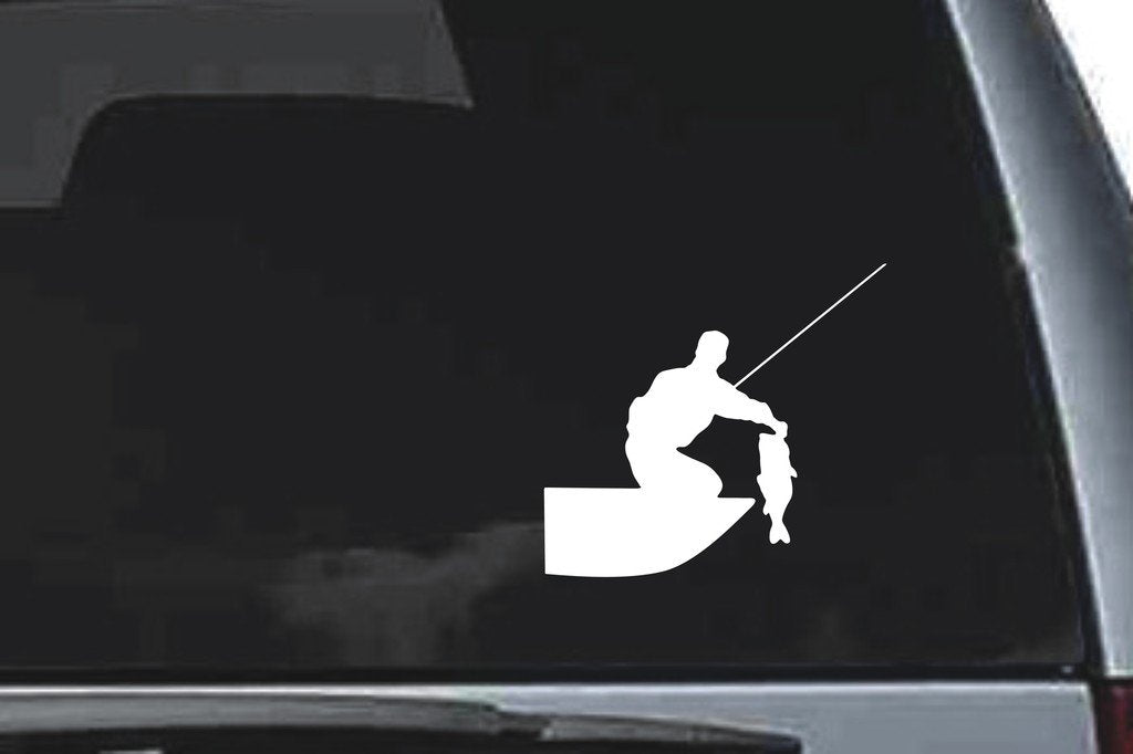 Picniva Fishing Sty16 Vinyl Car Window Decal, Approx 5 in