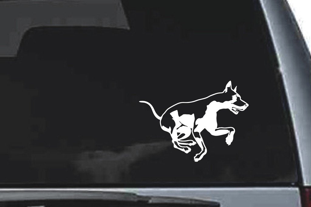 Picniva Doberman Dog Sty12 Vinyl Car Window Decal, Approx 5 in