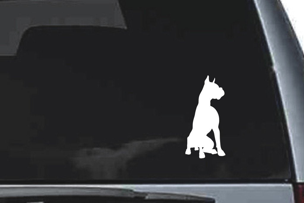 Picniva Boxer Dog Sty4 Vinyl Car Window Decal, Approx 5 in
