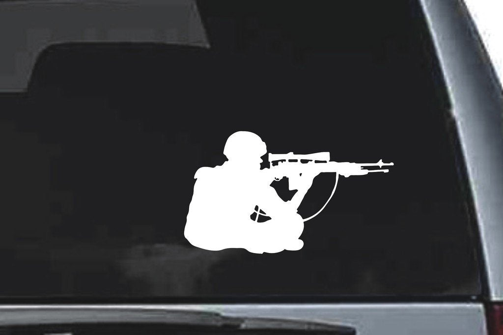 Picniva Sniper Sty1 Vinyl Car Window Decal, Approx 5 in