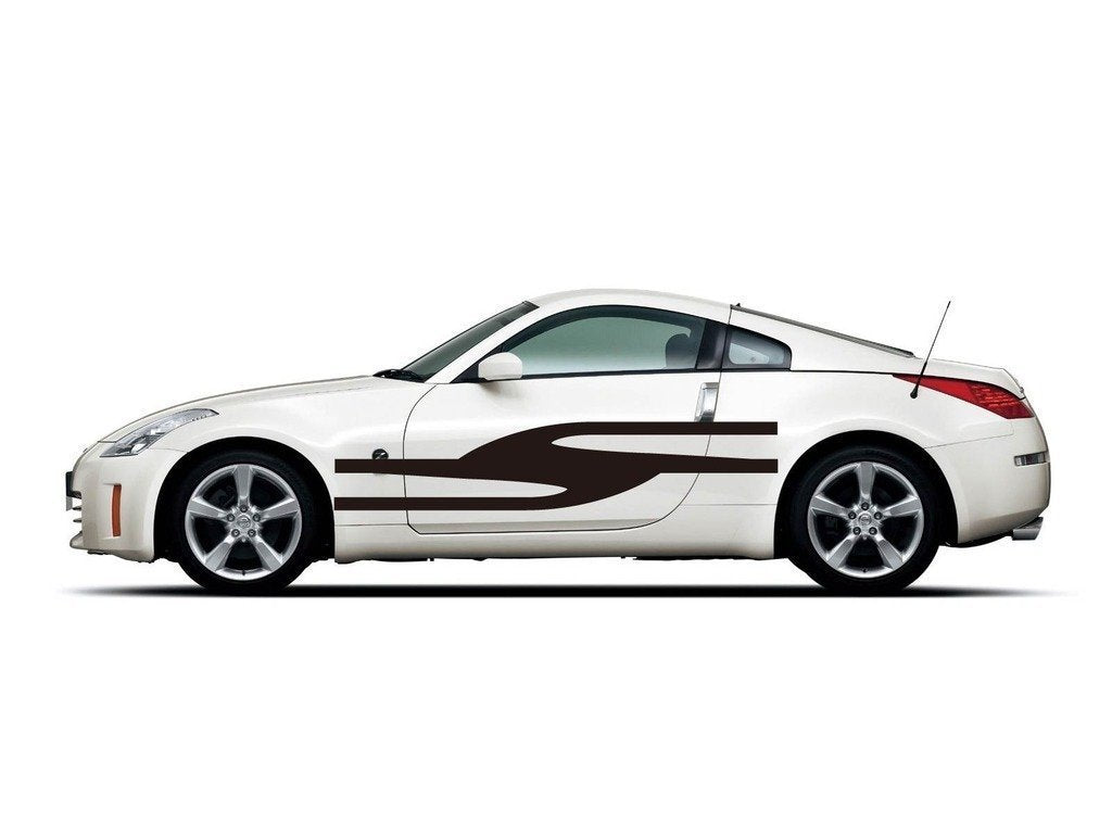 Picniva sty151 Racing Car Body Side Stripes Sticker Decal 2 Pcs