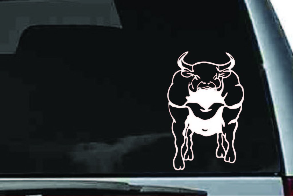 Picniva Bull Sty7 Vinyl Car Window Decal, Approx 5 in