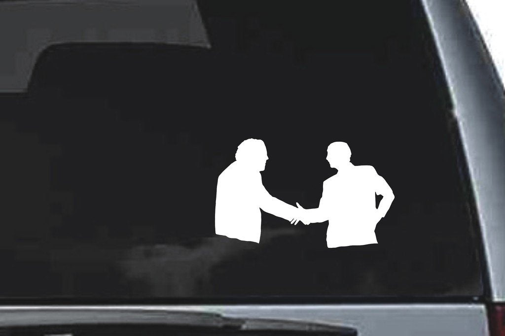Picniva Business Handshake Sty4 Vinyl Car Window Decal, Approx 5 in