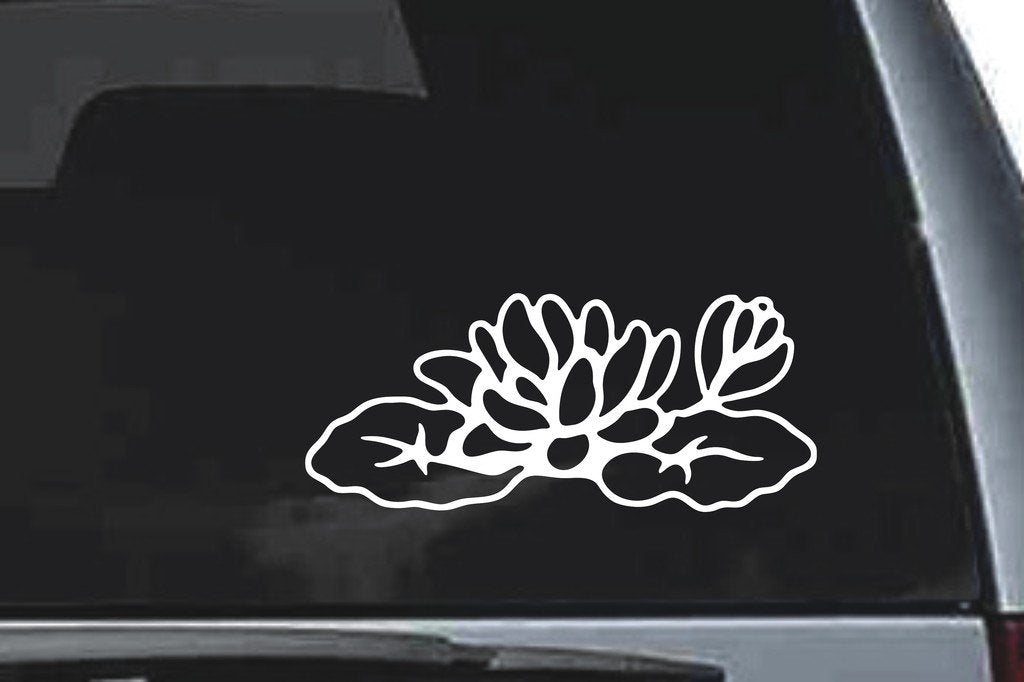 Picniva Flower Sty2 Vinyl Car Window Decal, Approx 5 in