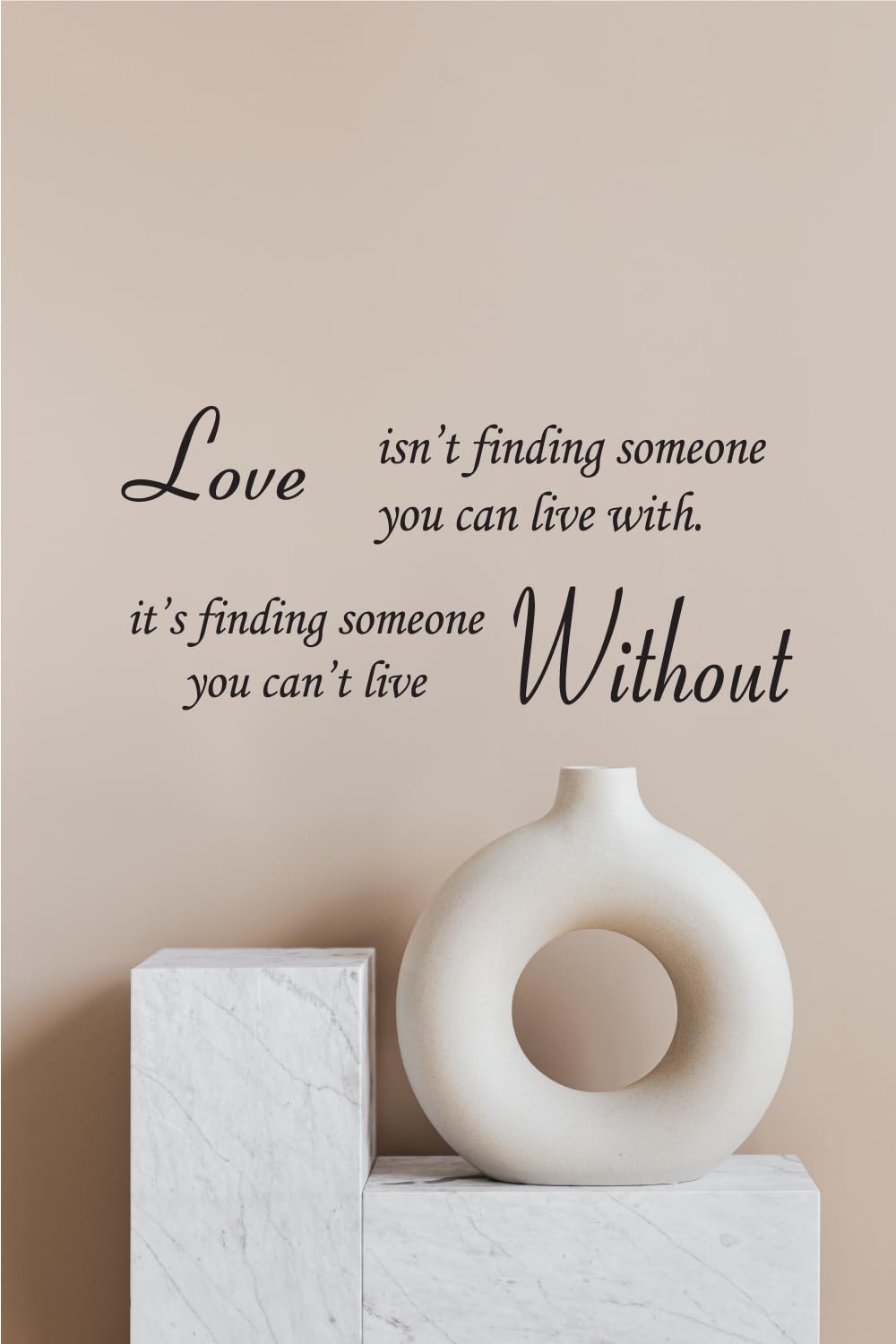 Picniva Love Without Quote Vinyl Wall Decal, Black, 22 x 10 in