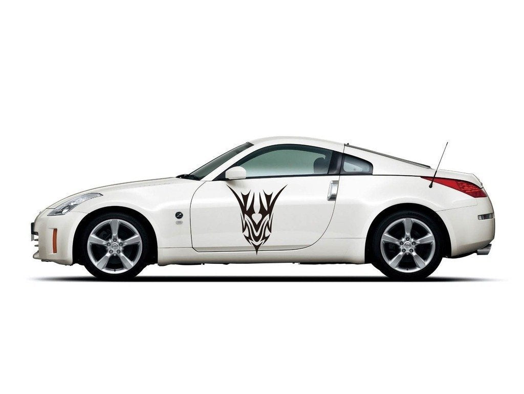 Picniva Pointed Tribal Emblem Vinyl Car Body Side Decals, Two Pack