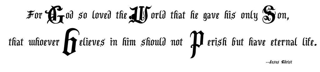 Picniva Jesus Christ For God So Loved The World Scripture Vinyl Wall Decal