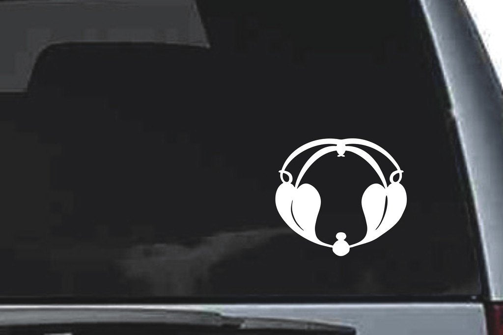 Picniva Ornamental Leaf Wreath Design33 Vinyl Car Window Decal, Approx 5 in