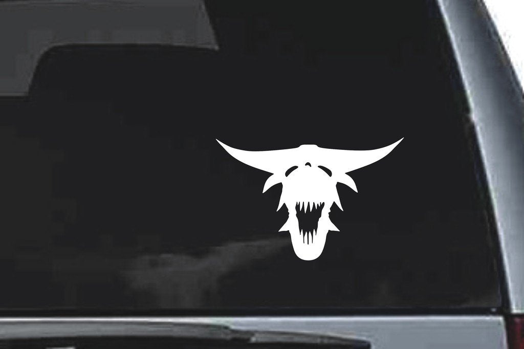 Picniva Skull Sty19a Vinyl Car Window Decal, Approx 5 in