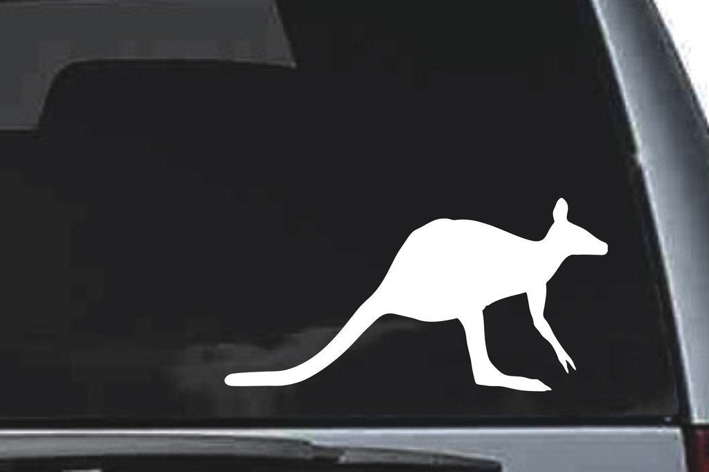 Picniva Kangaroo Sty3 Vinyl Car Window Decal, Approx 5 in