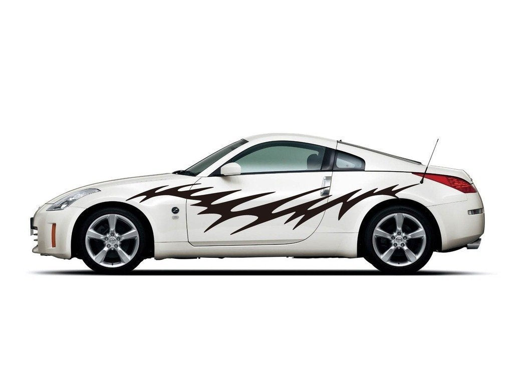 Picniva sty255 Racing Car Body Side Stripes Sticker Decal 2 Pcs