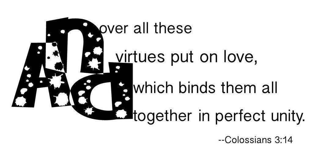 Picniva Colossians 3:14 Scripture Removable Vinyl Wall Decal