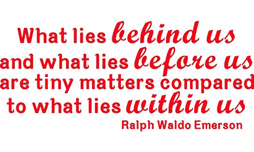 Picniva What Lies Behind Us Wall Quote Decal, Red, 22 x 9.5 in