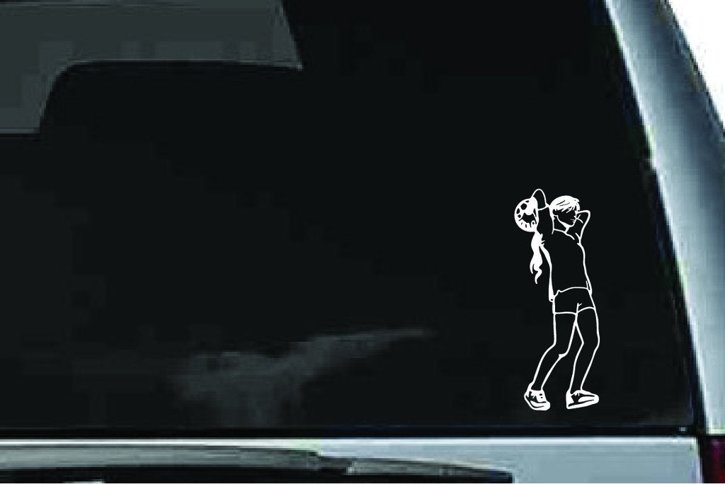 Picniva Soccer Girl Sty33 Vinyl Car Window Decal, Approx 5 in