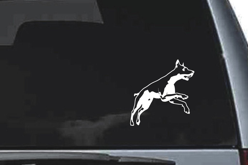 Picniva Doberman Dog Sty13 Vinyl Car Window Decal, Approx 5 in