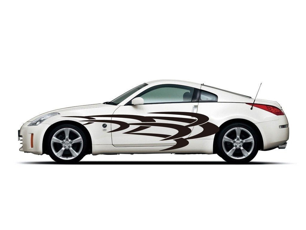 Picniva sty270 Racing Car Body Side Stripes Sticker Decal 2 Pcs