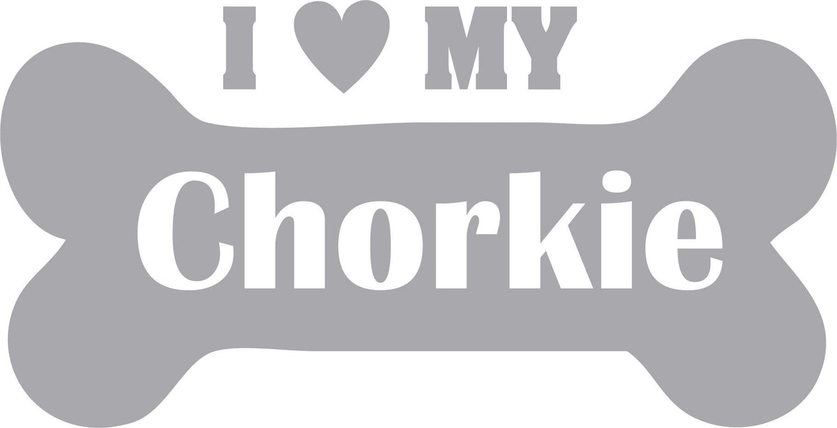 Decaltor I Love My Chorkie Vinyl Decal for Car Window Laptop, 5 in