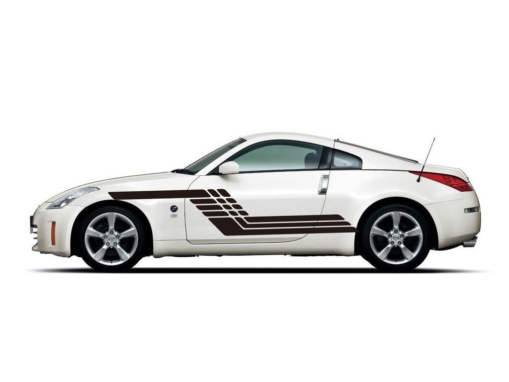 Picniva sty212 Racing Car Body Side Stripes Sticker Decal 2 Pcs