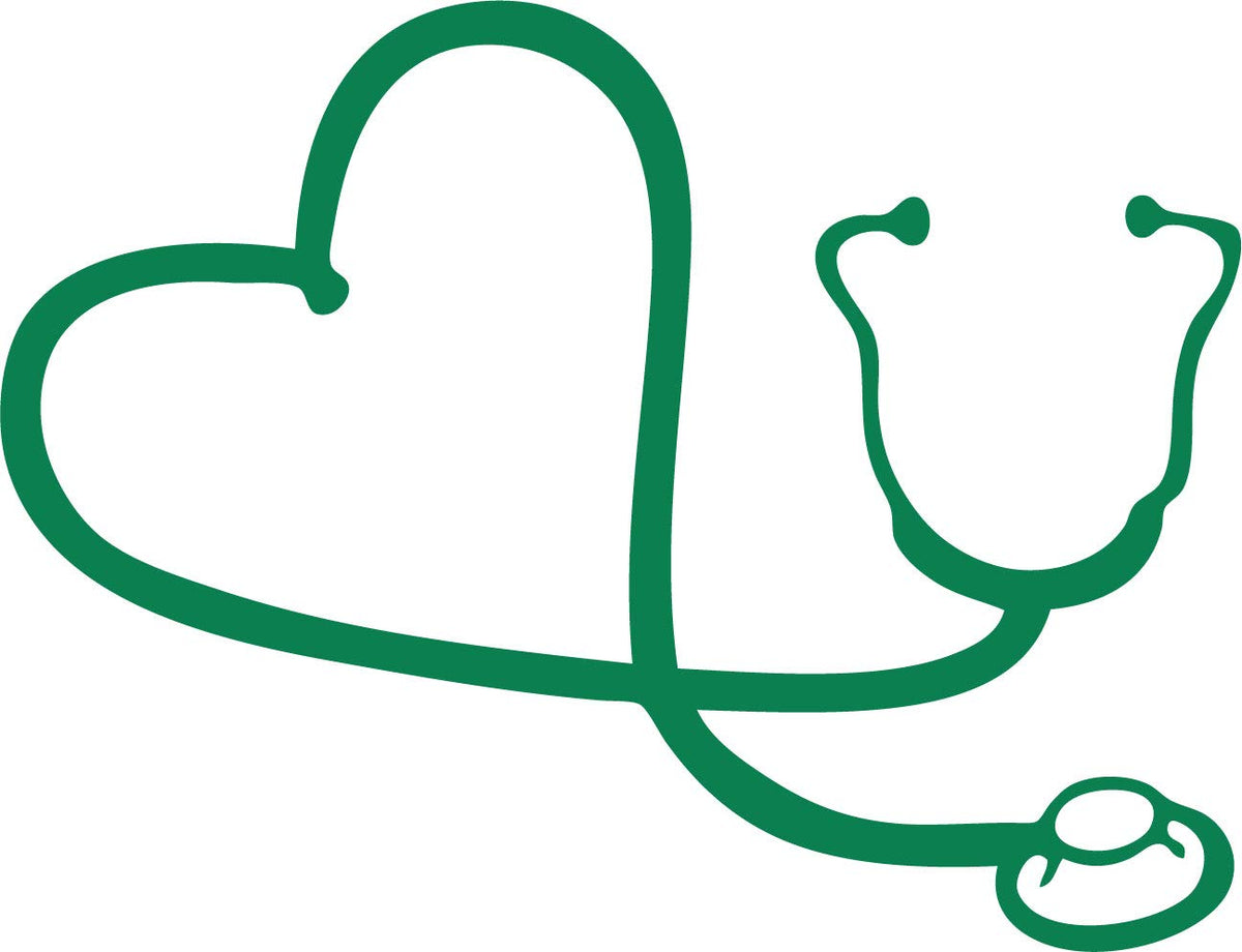 Decaltor Heart Stethoscope Vinyl Decal for Car Window Laptop, 6 in