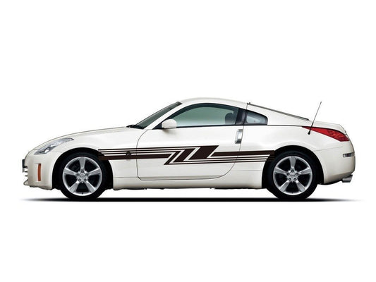 Picniva sty227 Racing Car Body Side Stripes Sticker Decal 2 Pcs