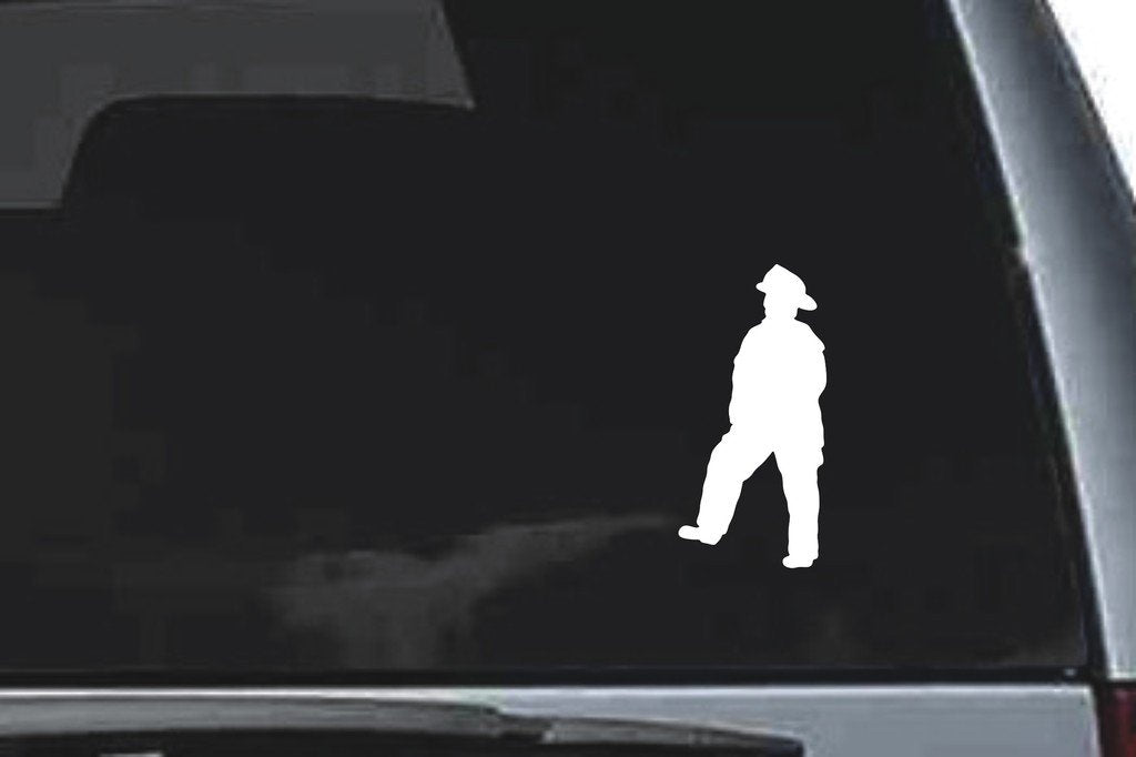 Picniva Fireman Sty42 Vinyl Car Window Decal, Approx 5 in